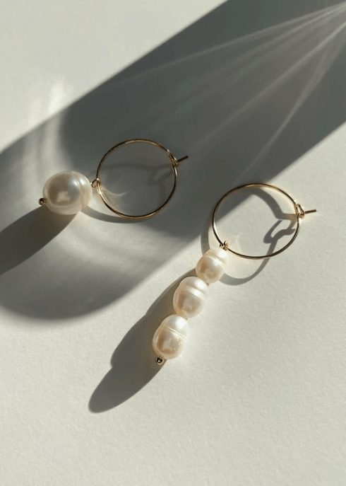 Bon Temps_Hoop + Pearls Earrings |
