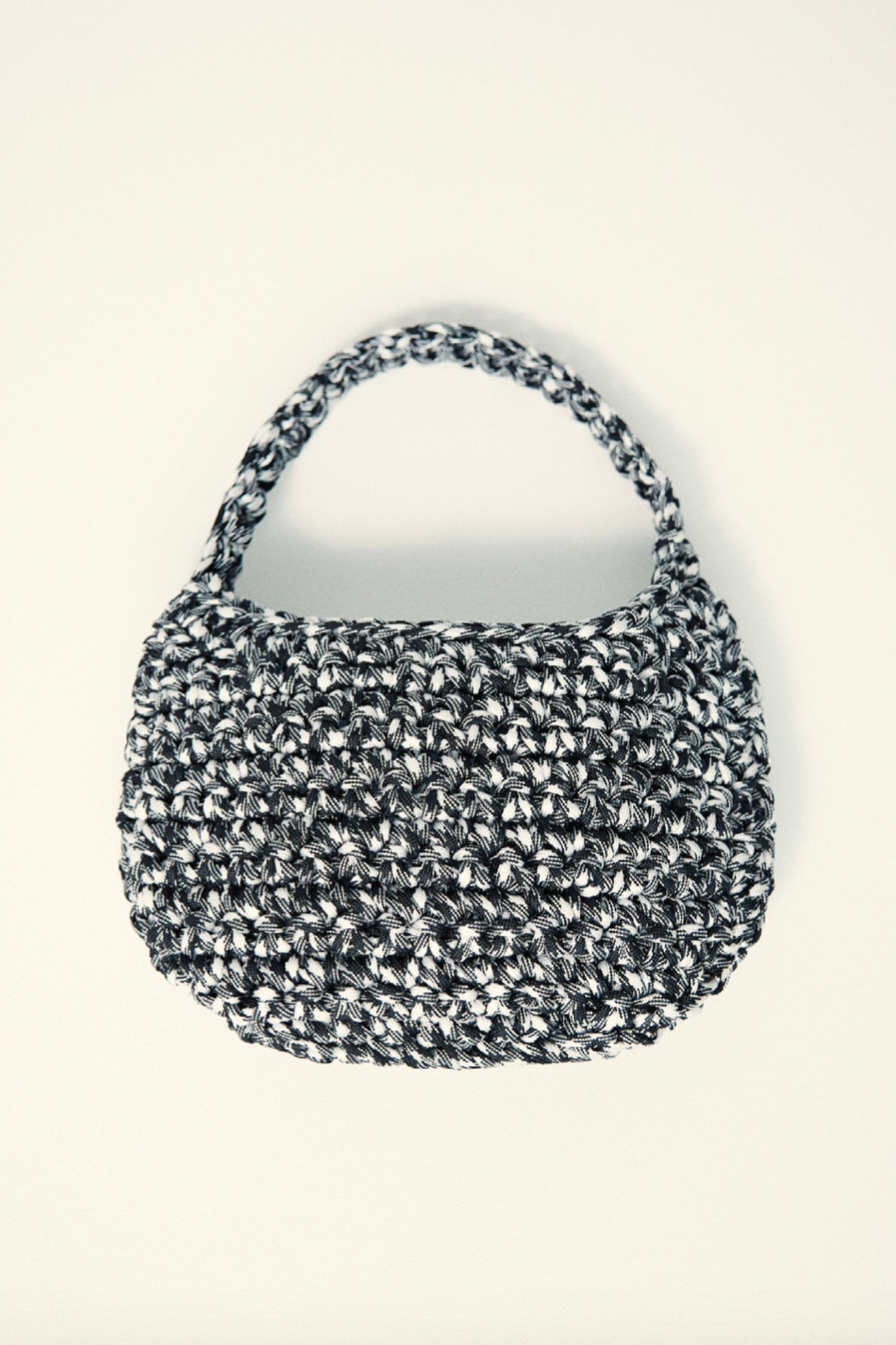 Woven Rope Mini Bag | Black & White