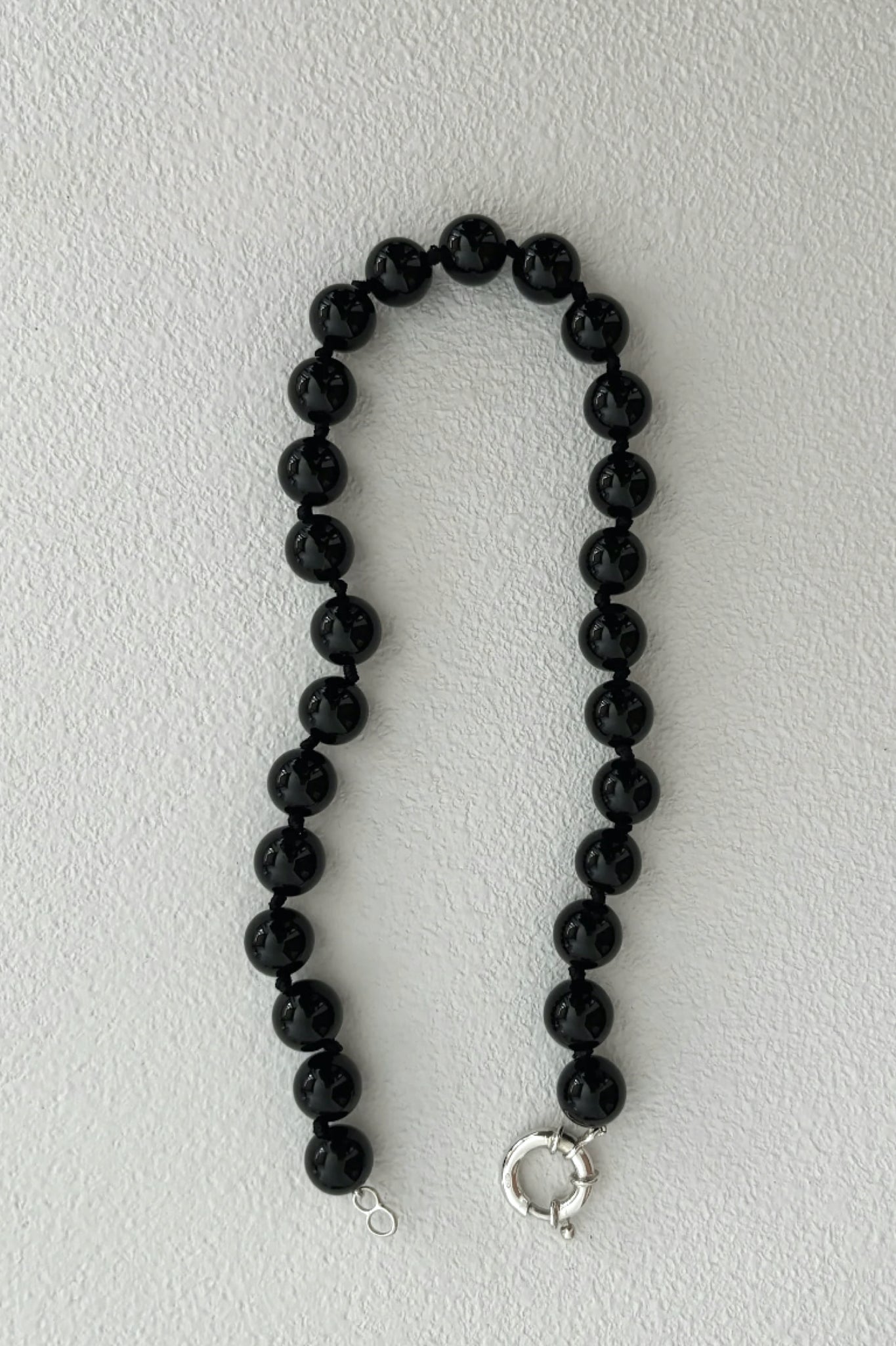 Collier à billes d'onyx noir |