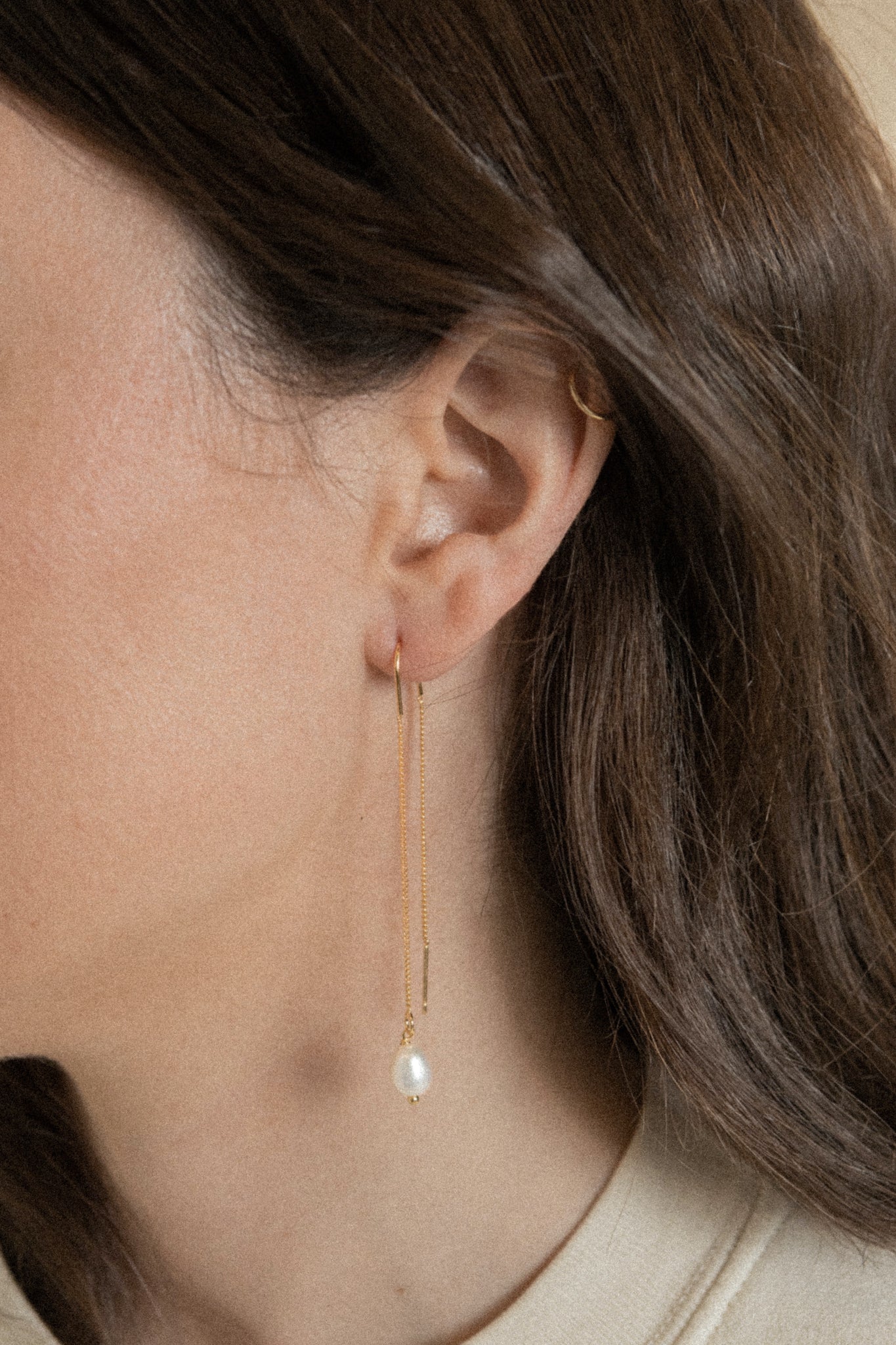 Bon Temps_Pearl Threader Earrings |